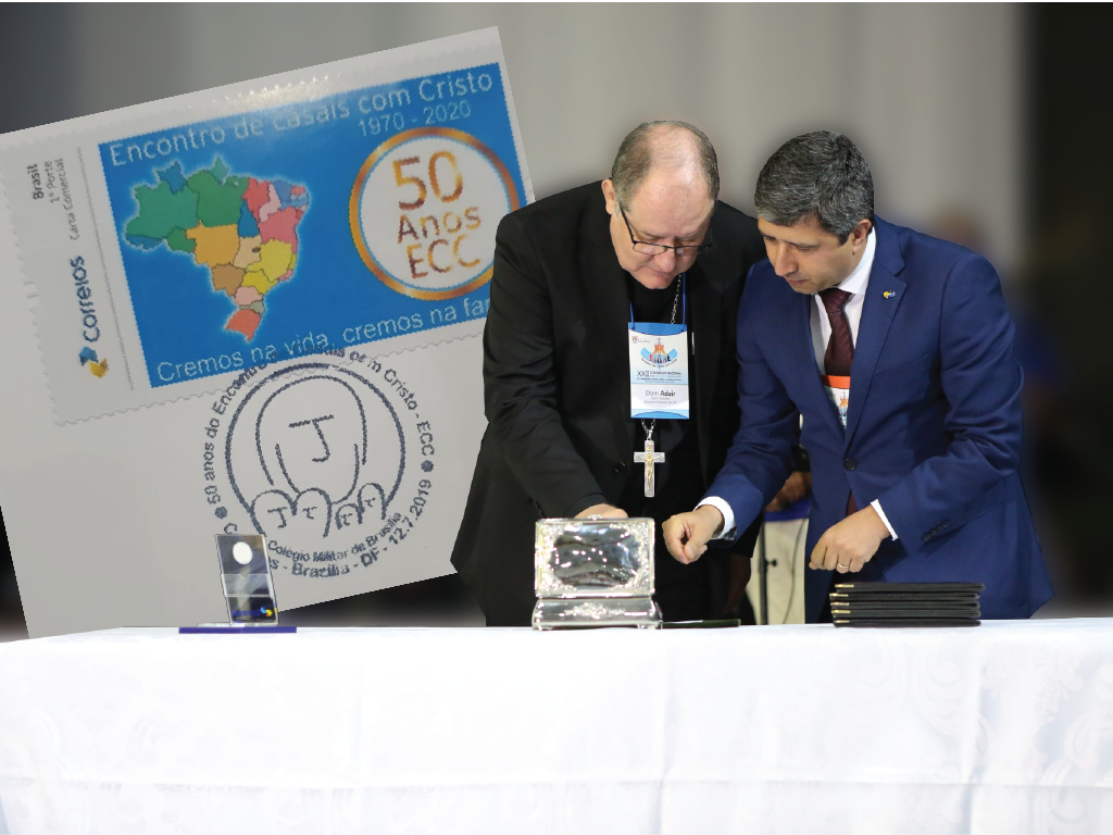 Correios lançam selo comemorativo e carimbo personalizado dos 50 anos do ECC